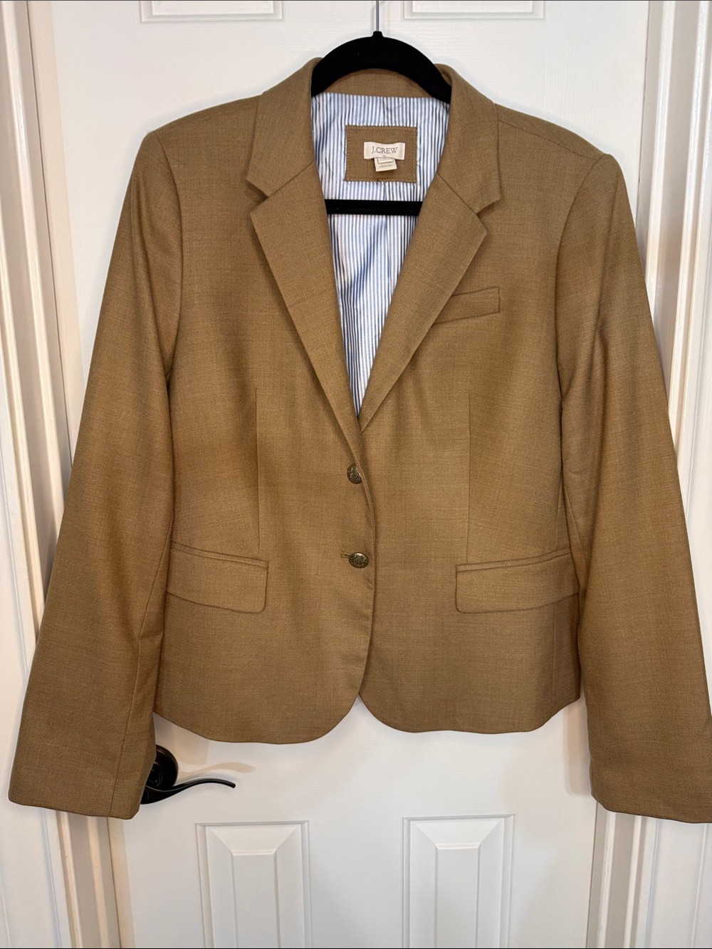 J. Crew Women's Tan Blazer Blazer - Classic Two-Button